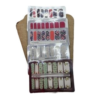 New Nail art Nail Wraps Panda floral abstract set of 5
